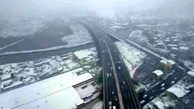 Başakşehir'de Dronla Görüntülenen Kar Yağışı